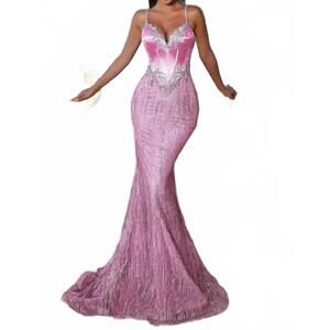 NEW PORTIA&SCARLETT sleeveless sweetheart maxi dress in pink